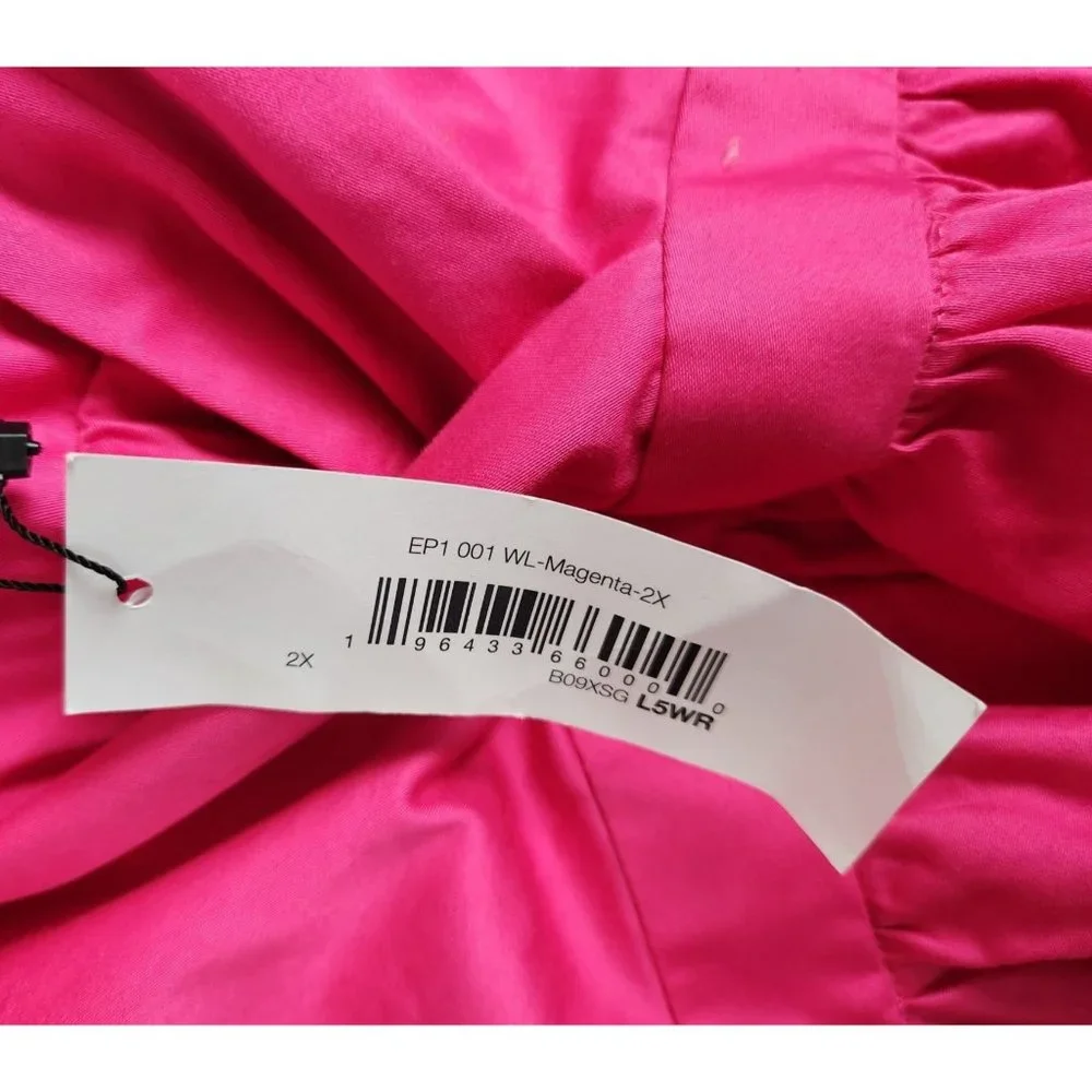 Making The Cut Women's 2X Magenta Ruffle Hi/Lo Midi Dress NWT - Picture 5 of 12